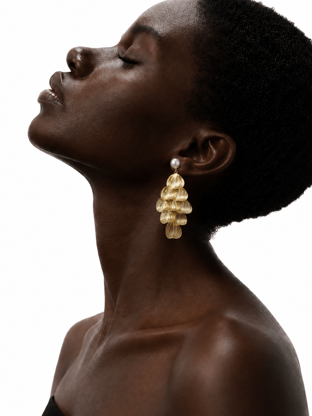 Petal Pearl Tassel Earrings