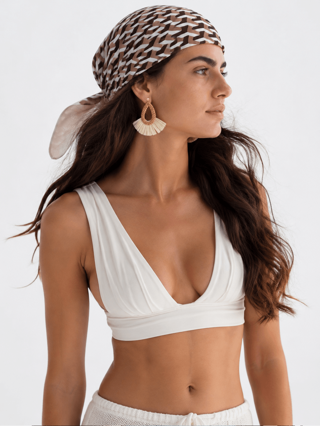 Rattan Raffia Fan Earrings