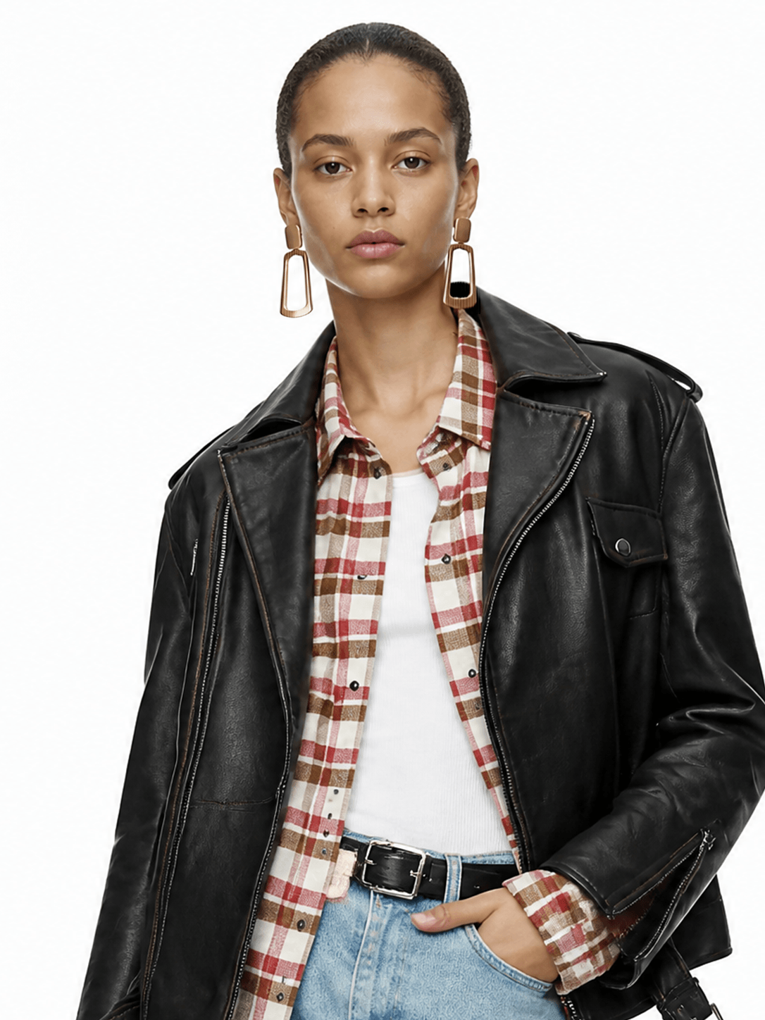 Trapezoid Frame Drop Earrings