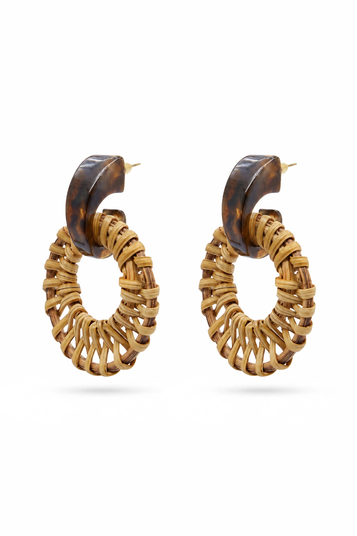 Acrylic Rattan Ring Earrings
