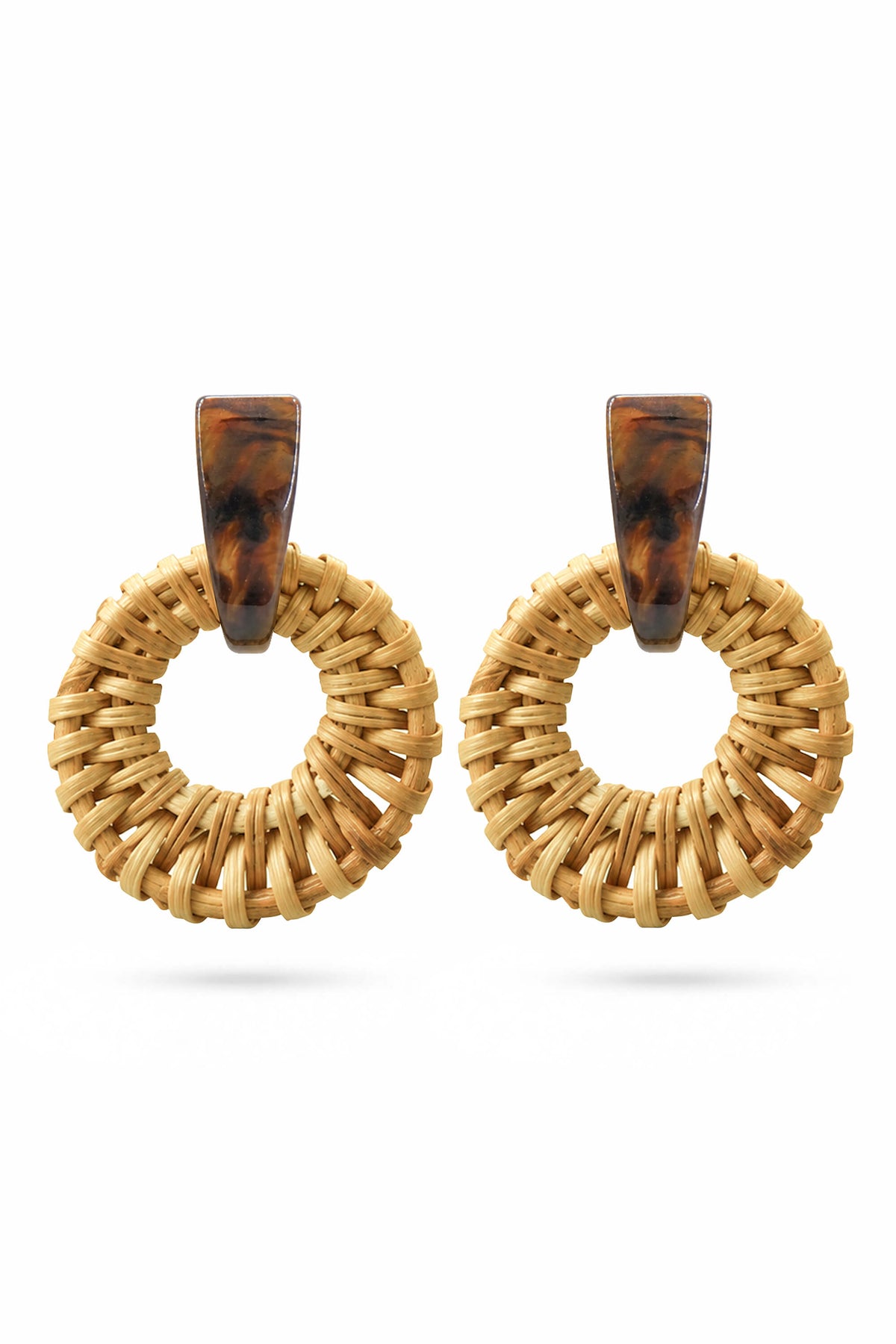 Acrylic Rattan Ring Earrings