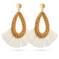 Rattan Raffia Fan Earrings