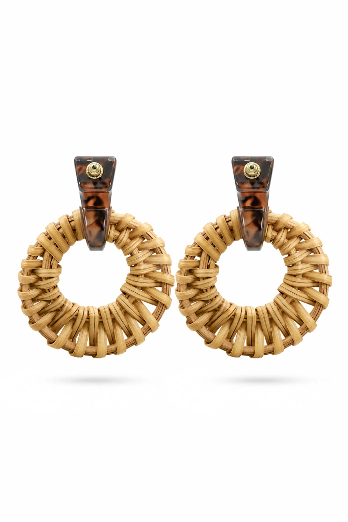 Acrylic Rattan Ring Earrings