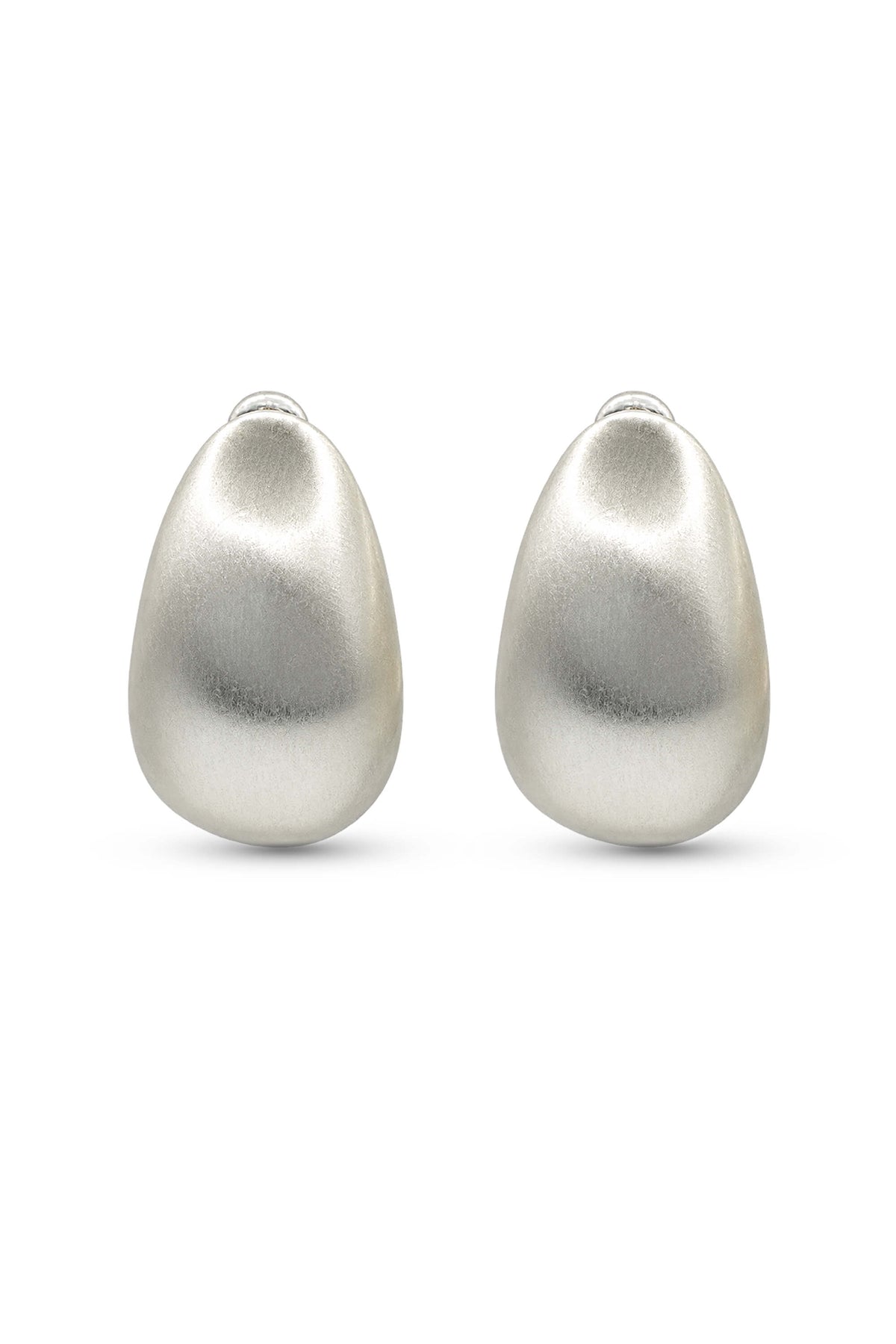 Moonlit Pebble Earrings - silver