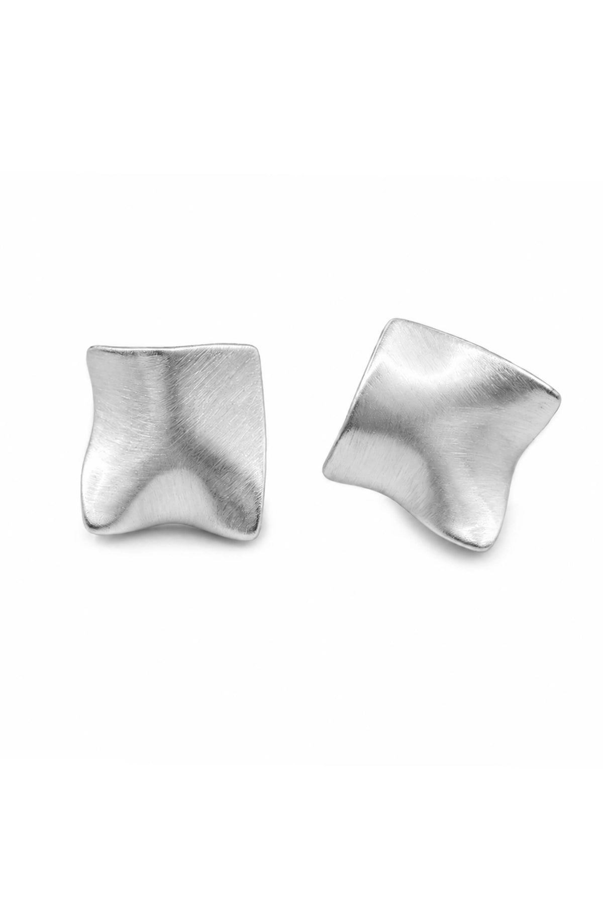 Folded Light Earrings - silver