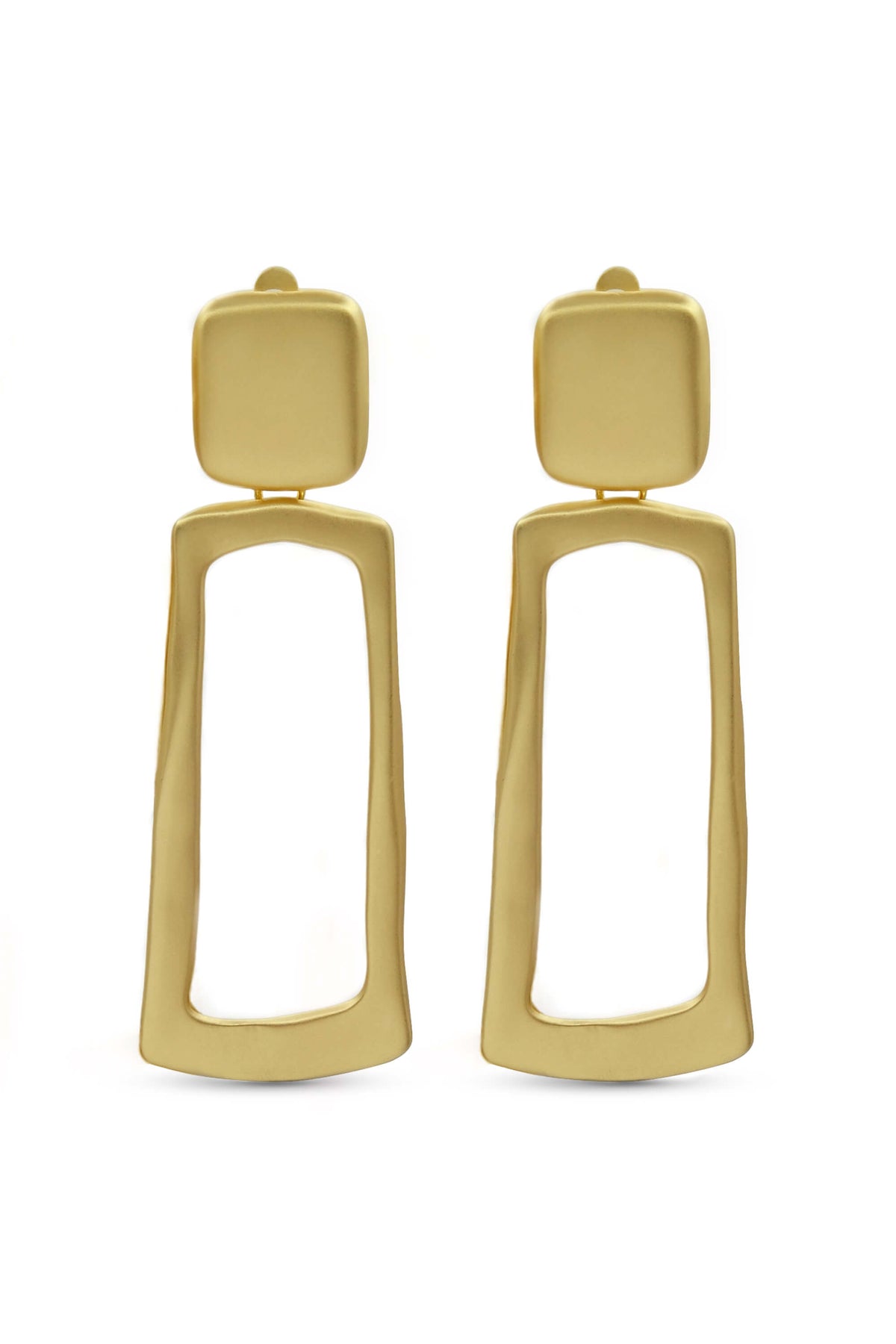 Trapezoid Frame Drop Earrings