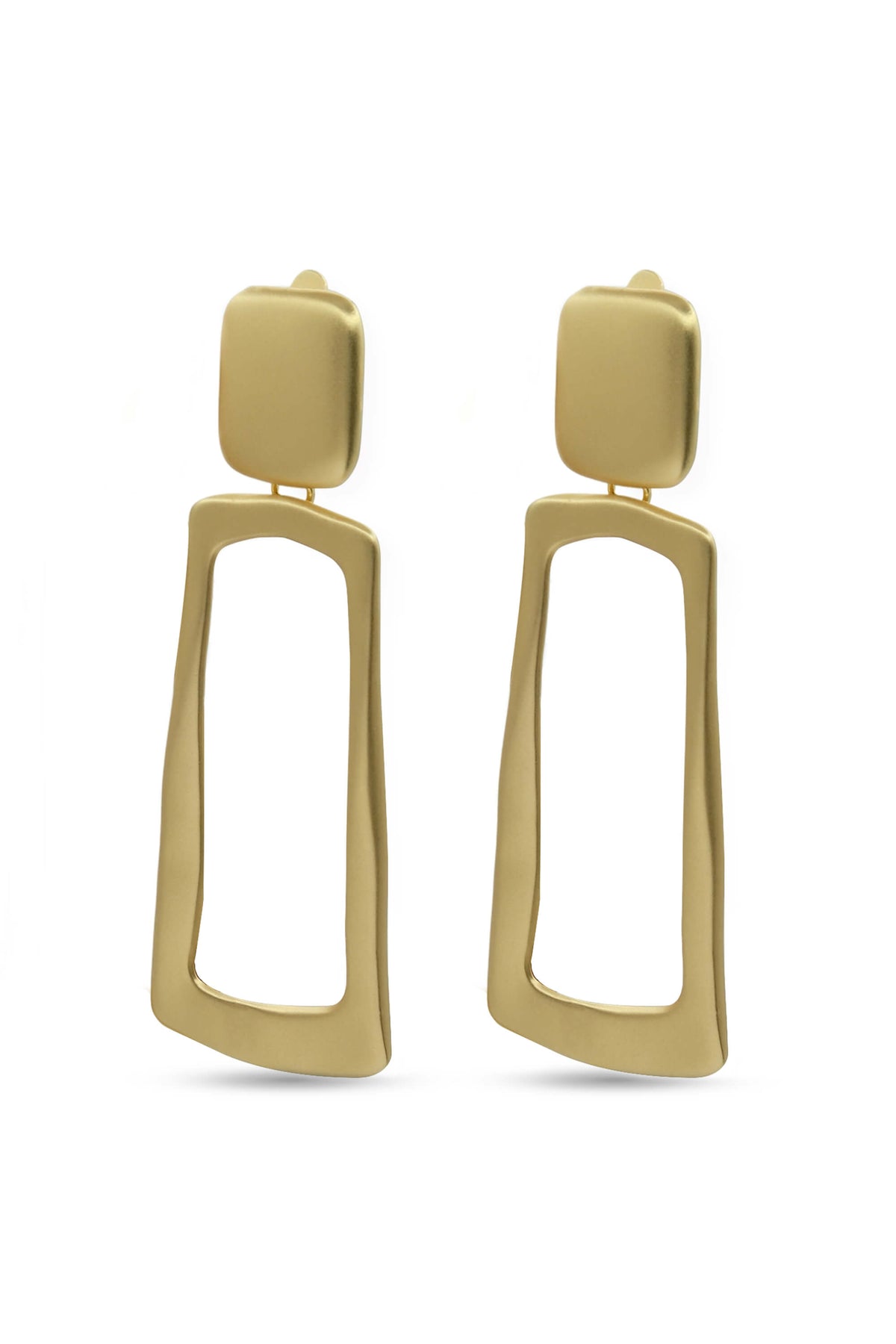 Trapezoid Frame Drop Earrings