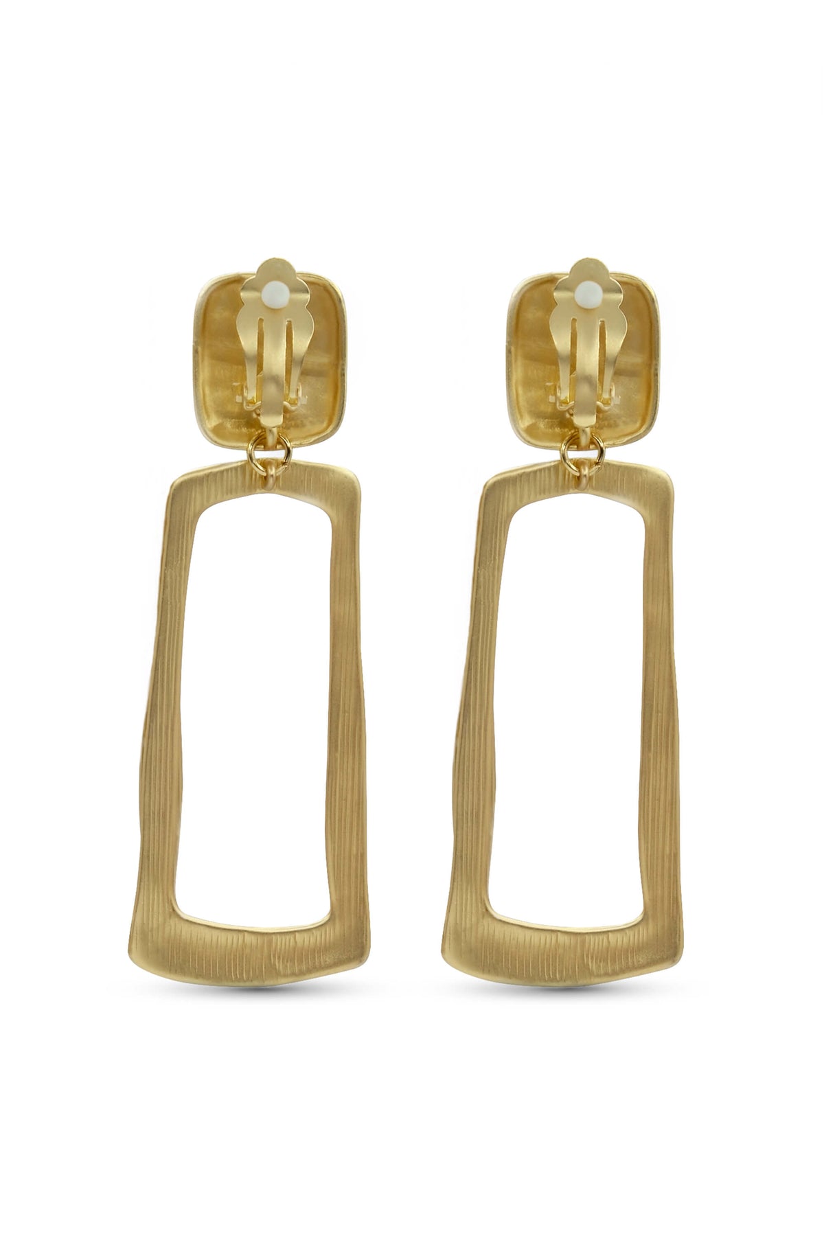 Trapezoid Frame Drop Earrings