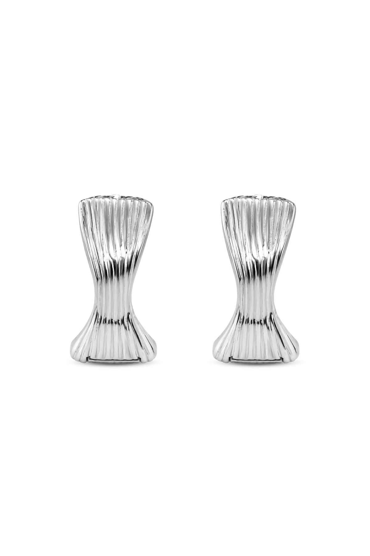 Twist Texture Huggie Earrings - silver