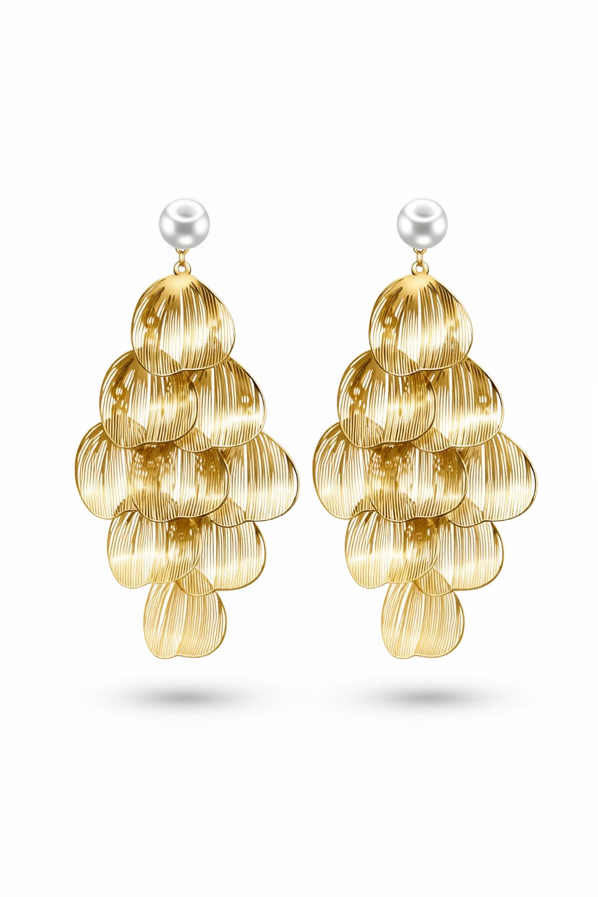 Petal Pearl Tassel Earrings