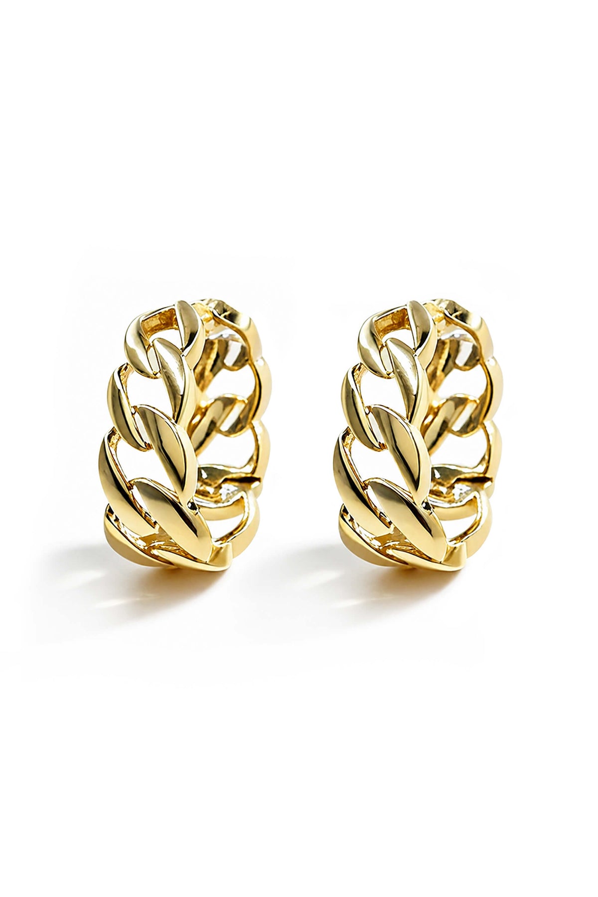 Curb Chain Huggie Earrings