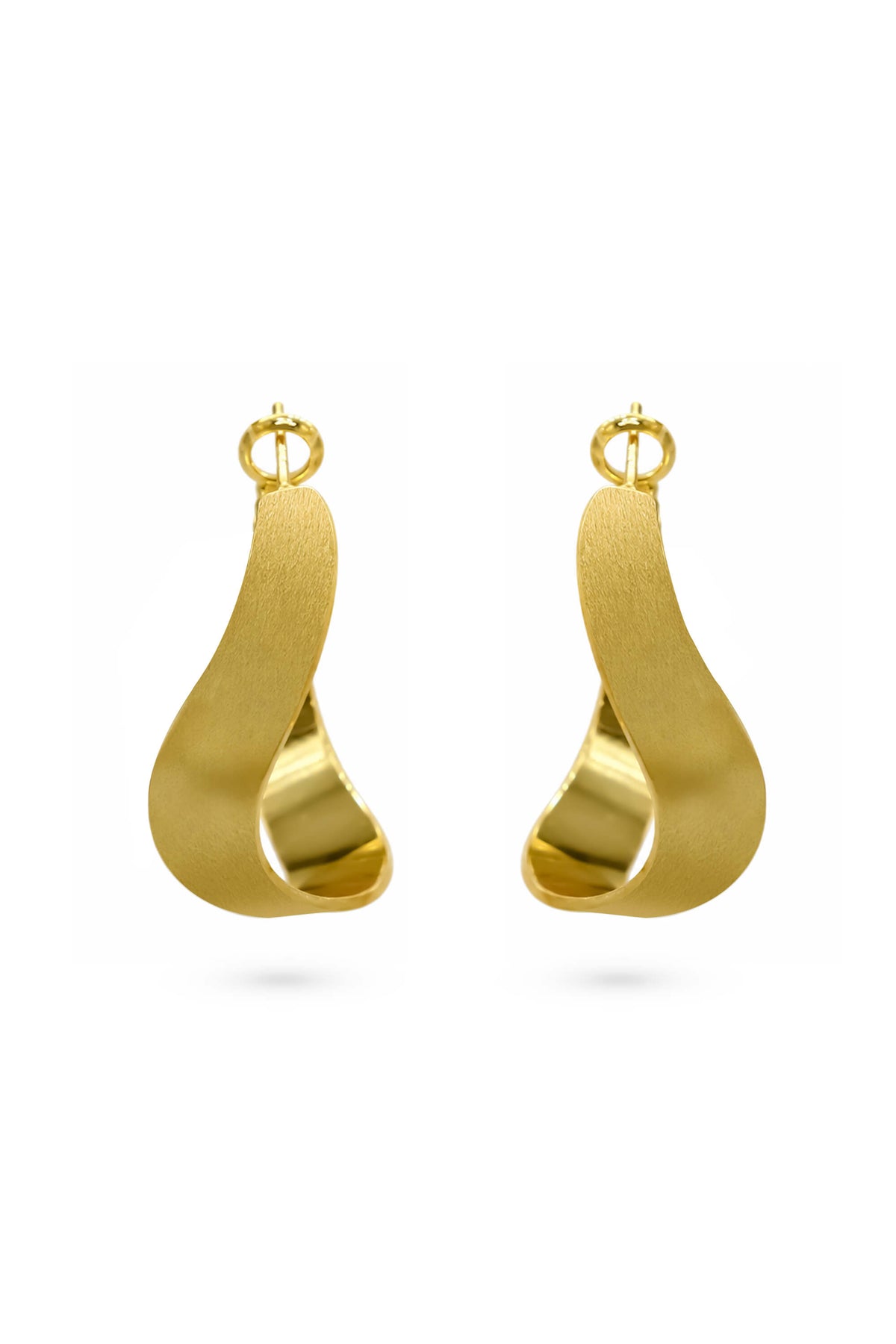 Grain Texture Wavy C Hoop Earrings