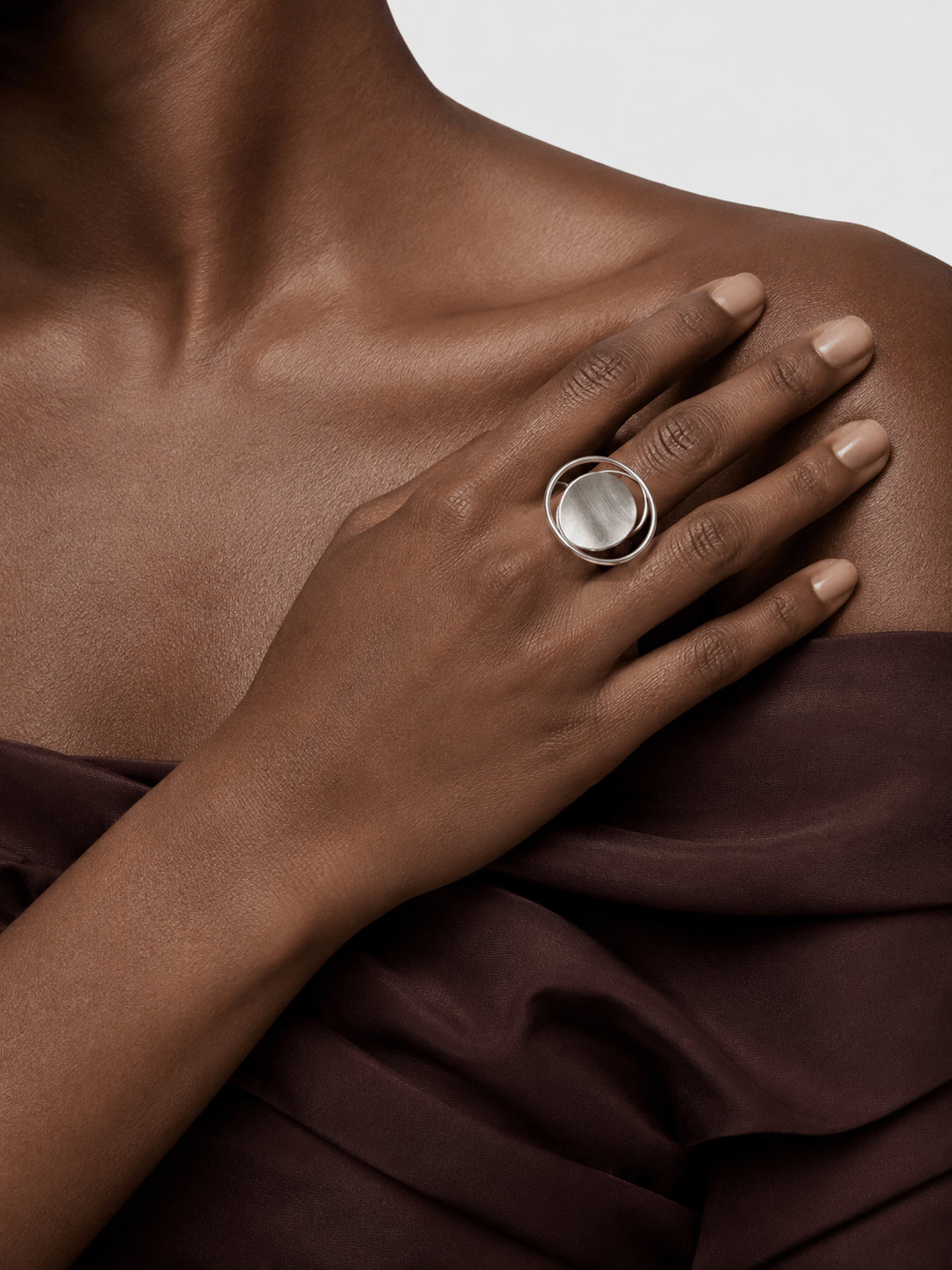 Dual Hoop Disc Open Ring