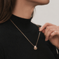 Paved CZ Interlocking Double Ring Necklace