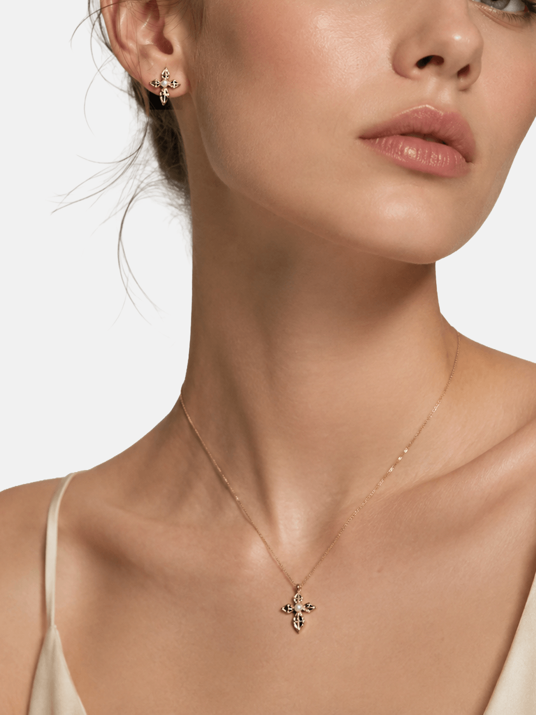 Pearl Four Point Star Jewelry Set