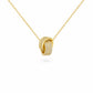 Paved CZ Interlocking Double Ring Necklace