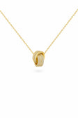 Collar de Doble Anillo Entrelazado CZ Pavé