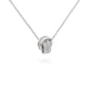 Paved CZ Interlocking Double Ring Necklace - silver