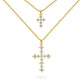 Layered Crystal Cross Necklace