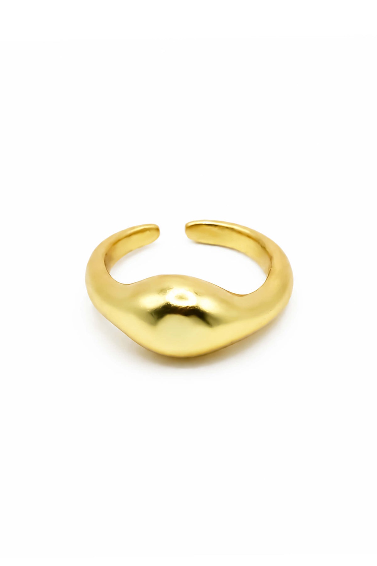 Organic Fluid Curve Open Ring